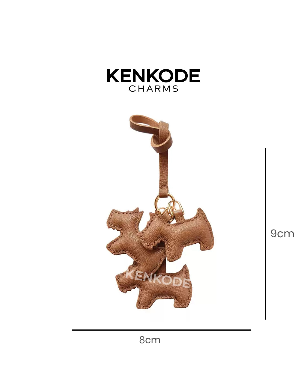 3 Dog Silhouette Charm - size