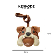 Brown Bulldog Charm - size