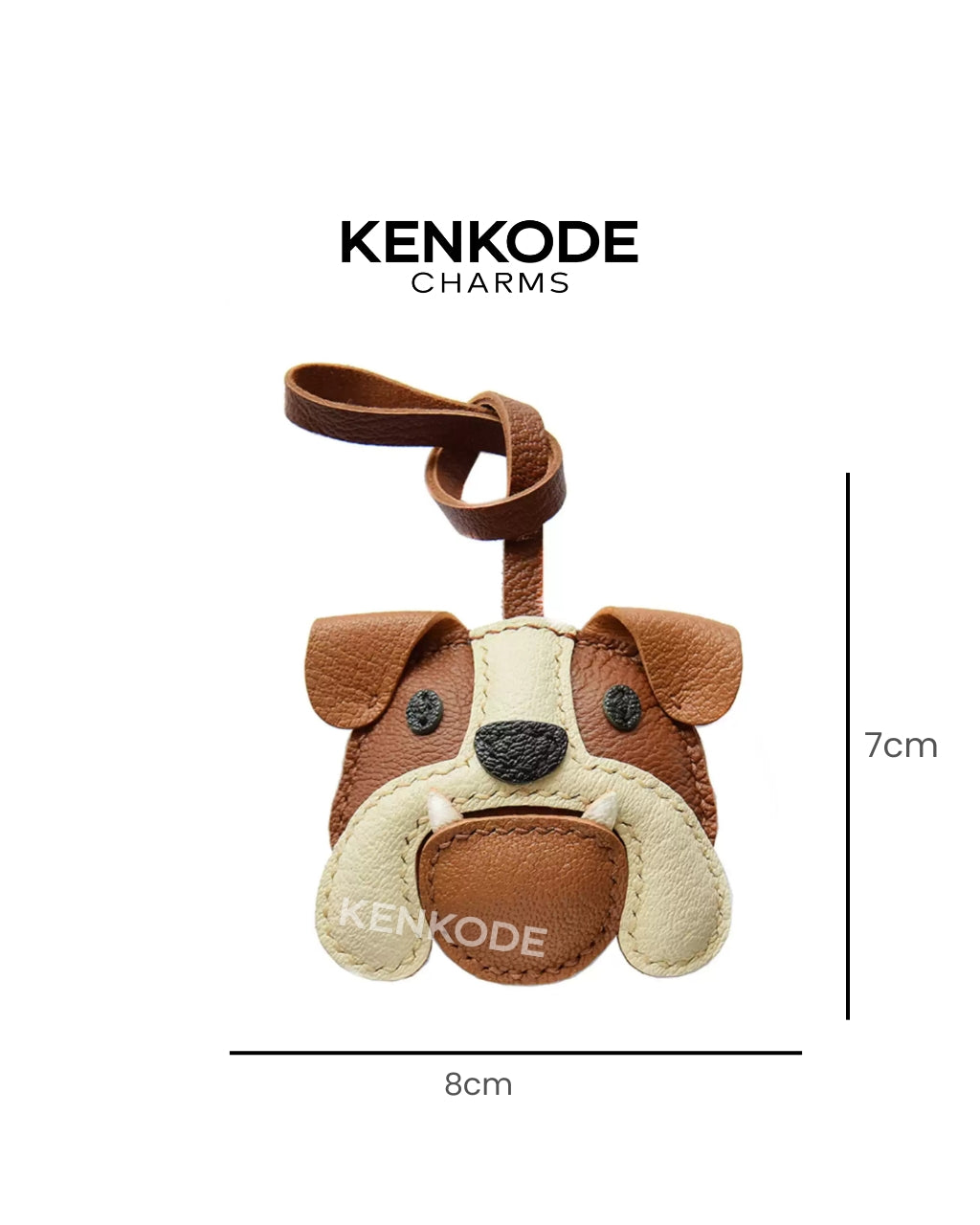 Brown Bulldog Charm - size