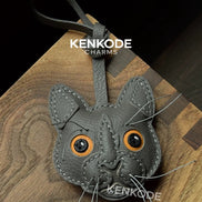 Cat Head Charm - gray 01