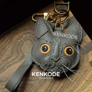 Cat Head Charm - gray 02