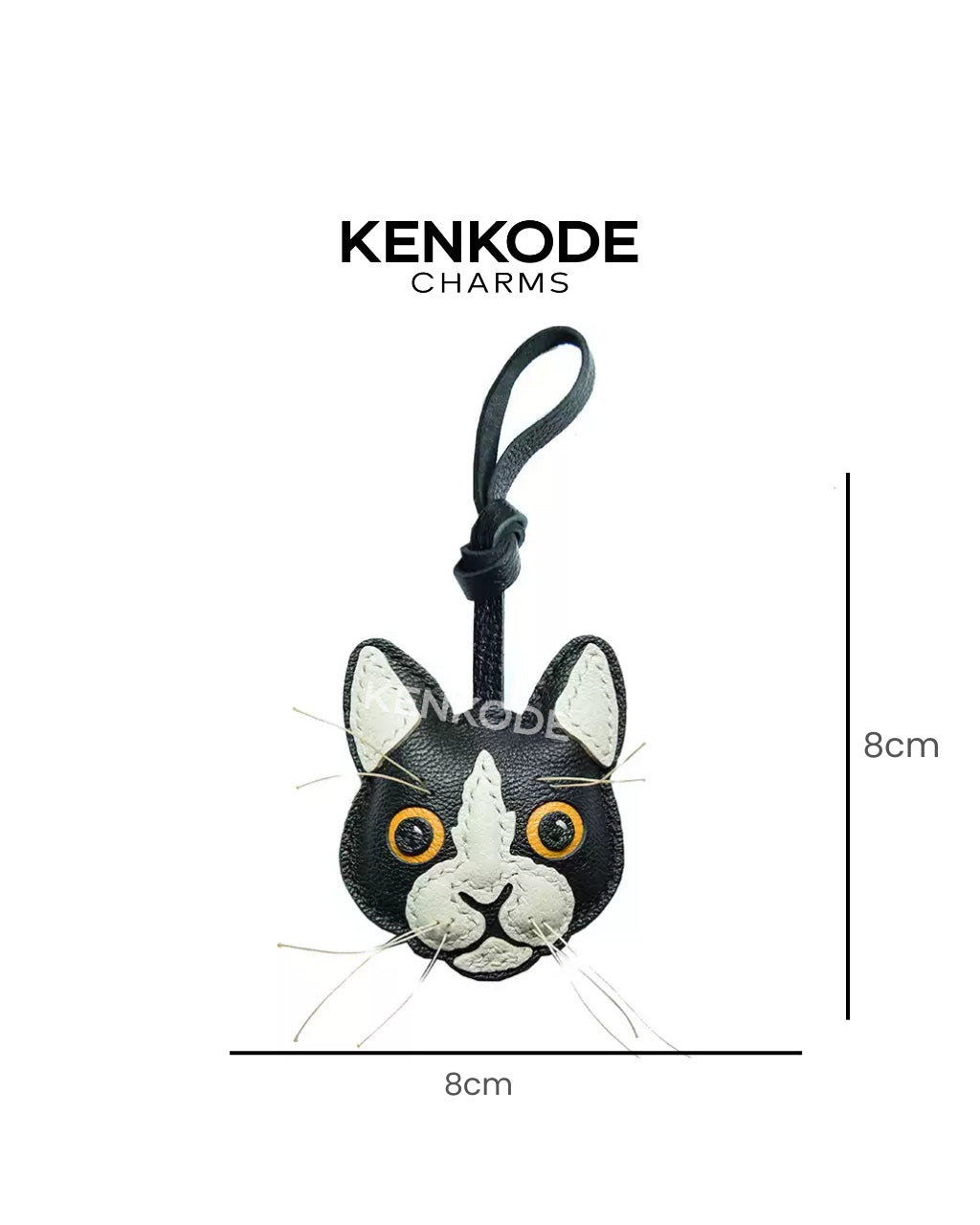 Cat Head Charm - size