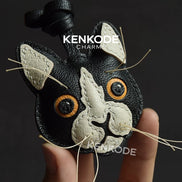 Cat Head Charm - tuxedo 02