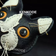 Cat Head Charm - tuxedo 04