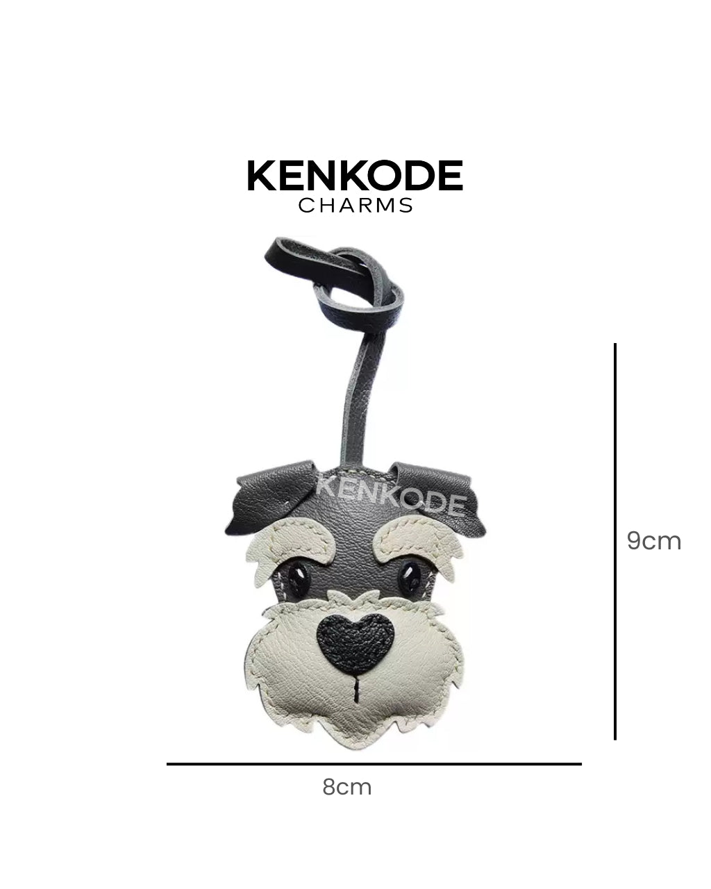 Schnauzer Head Charm - size