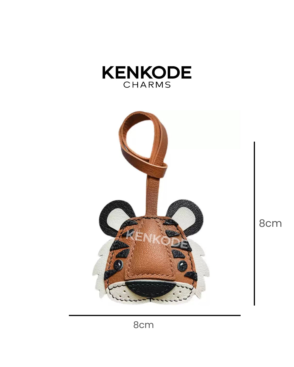Tiger Head Charm - size